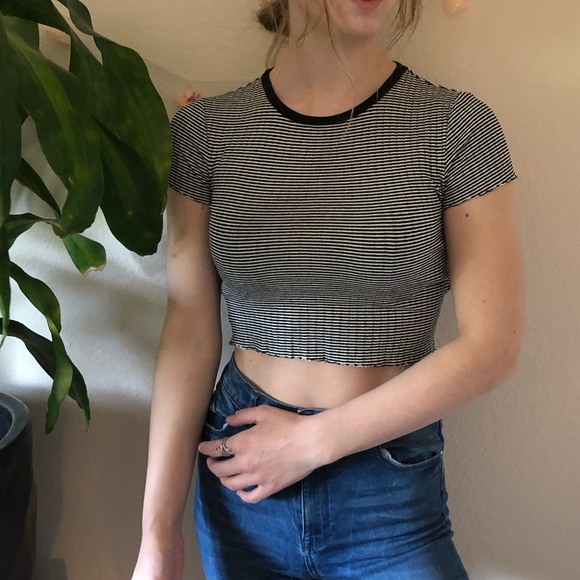 Tops - Stripey Cropped/baby T-shirt. Tops - Stripey Cropped/baby T-shirt.